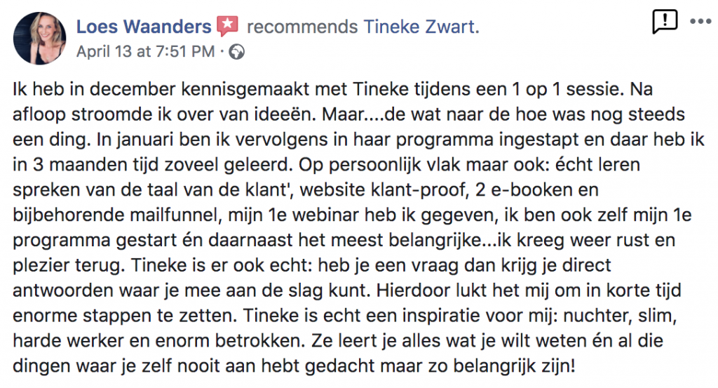 Referentie Tineke Zwart