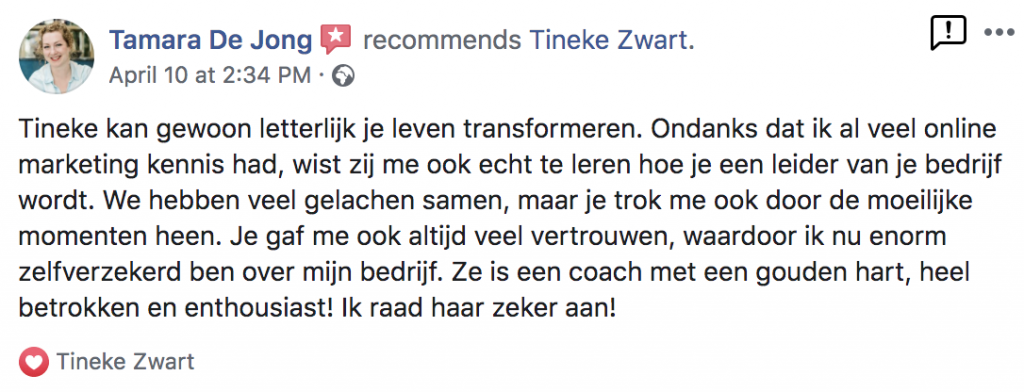 Referentie Tineke Zwart